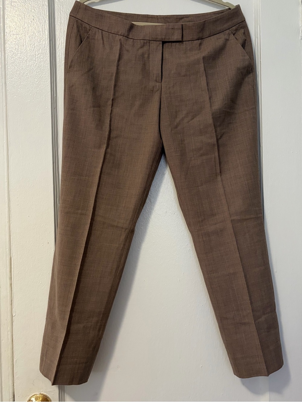 Akris Punto Brown Straight-Leg Wool Blend Pants Sz 10 - Picture 2 of 11